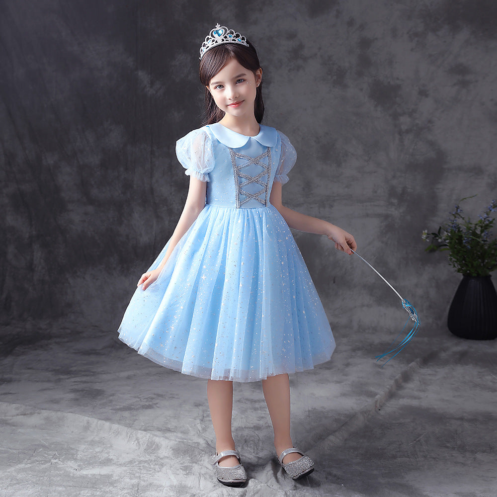 HP171 Outong Yoliyolei 2022 New Sequin Snow And Ice Princess Dress Princess Aisha Girl Dress Little Girl Halloween Dress