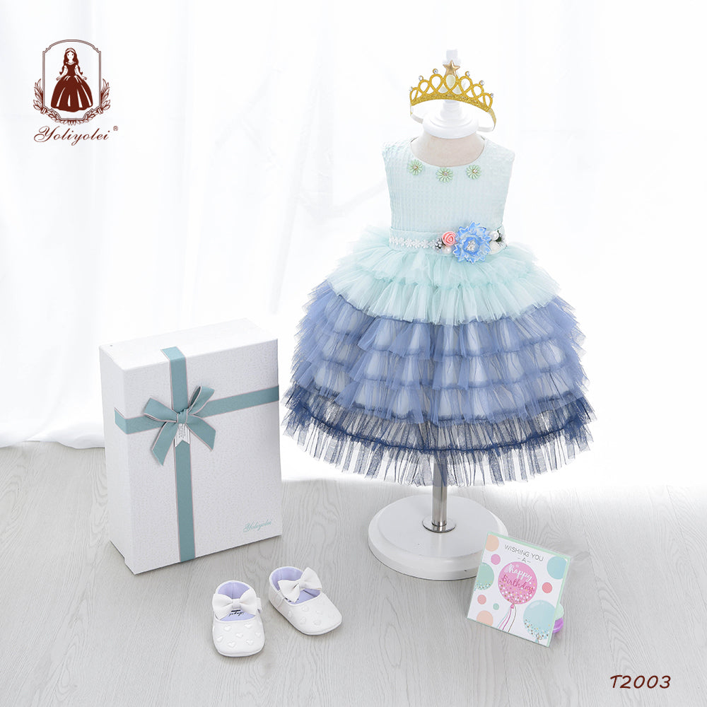 T2003 Newborn Baby Christening Gown Girls' Clothing Sets Summer Birthday Dresses Embroidered Hot Pink Kids Dress With Gift Box