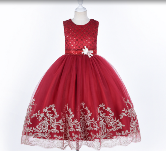 A7450 New Model Elegance Girl Dress Princess Wedding Birthday Party Dresses With Paillette