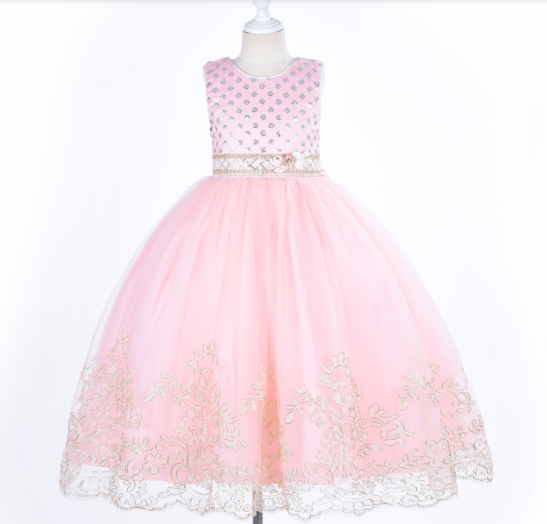 A7450 New Model Elegance Girl Dress Princess Wedding Birthday Party Dresses With Paillette