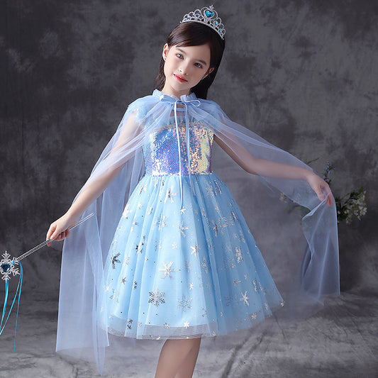 HP181 Outong Yoliyolei Snowflake Sequin Spangle Elegant Luxury Girls Summer Dress Sleeveless Princess Evening Tutu Birthday Dress For Baby Girl