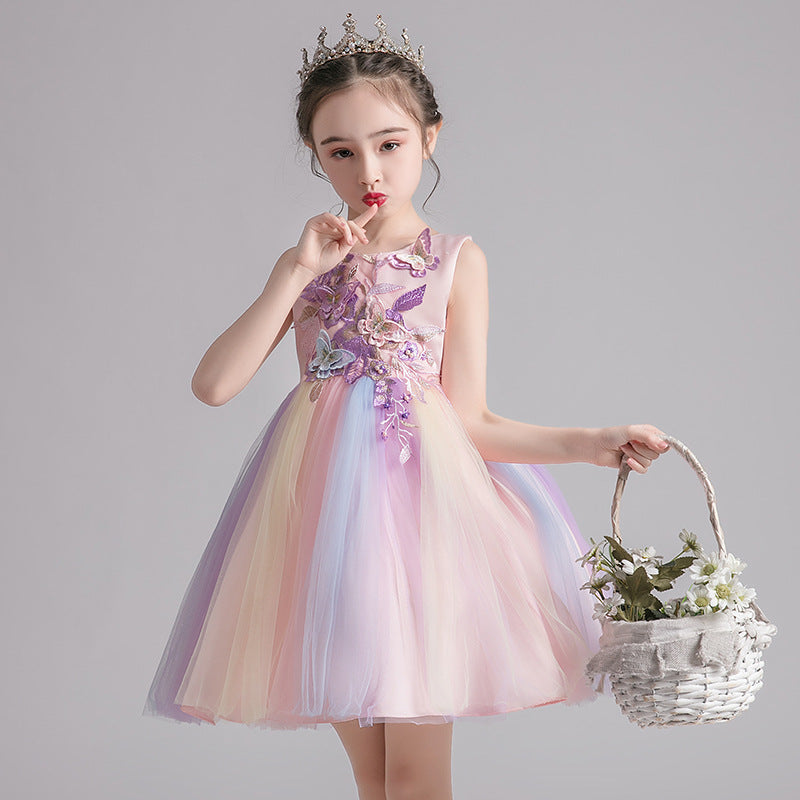 R005 Outong Yoliyolei Korean Style Kid Birthday Dress Wear Flower Girl Wedding Dress Summer Girl Frock Design Pictures For Party