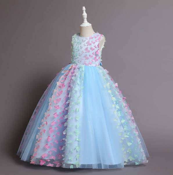 C258 Outong Yoliyolei Summer Flower Girl Wedding Dress Tutu Skirt Gauze Skirt Performance Kid Clothing Children's Dress For Girl Birthday