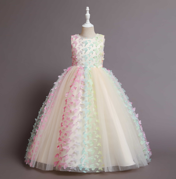 C258 Outong Yoliyolei Summer Flower Girl Wedding Dress Tutu Skirt Gauze Skirt Performance Kid Clothing Children's Dress For Girl Birthday