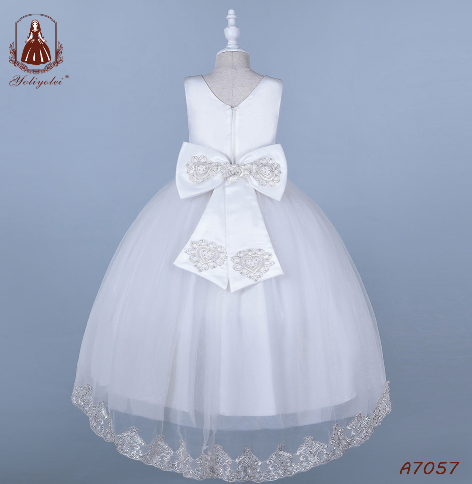 A7057 Outong Promotion O-Neck Luxury White Or Pink Trailing Birthday Celebrity Dresses