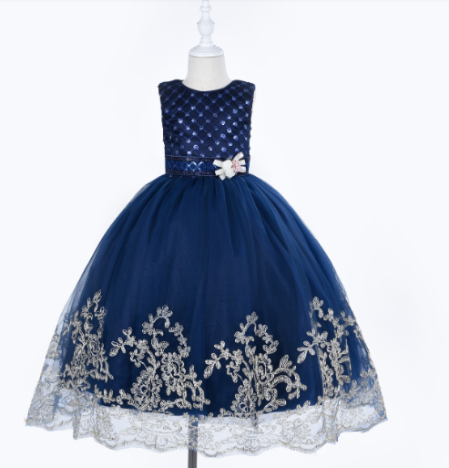 A7450 New Model Elegance Girl Dress Princess Wedding Birthday Party Dresses With Paillette