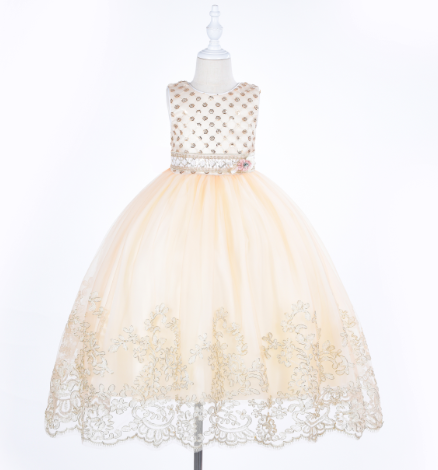 A7450 New Model Elegance Girl Dress Princess Wedding Birthday Party Dresses With Paillette