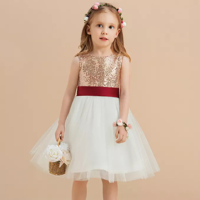 DS0619 Yoliyolei Vestidos De Nia Toddler Teen Ball Gown Princess Tulle Flower Girl Dress Formal Sequins Kid Girl Birthday Party Dresses