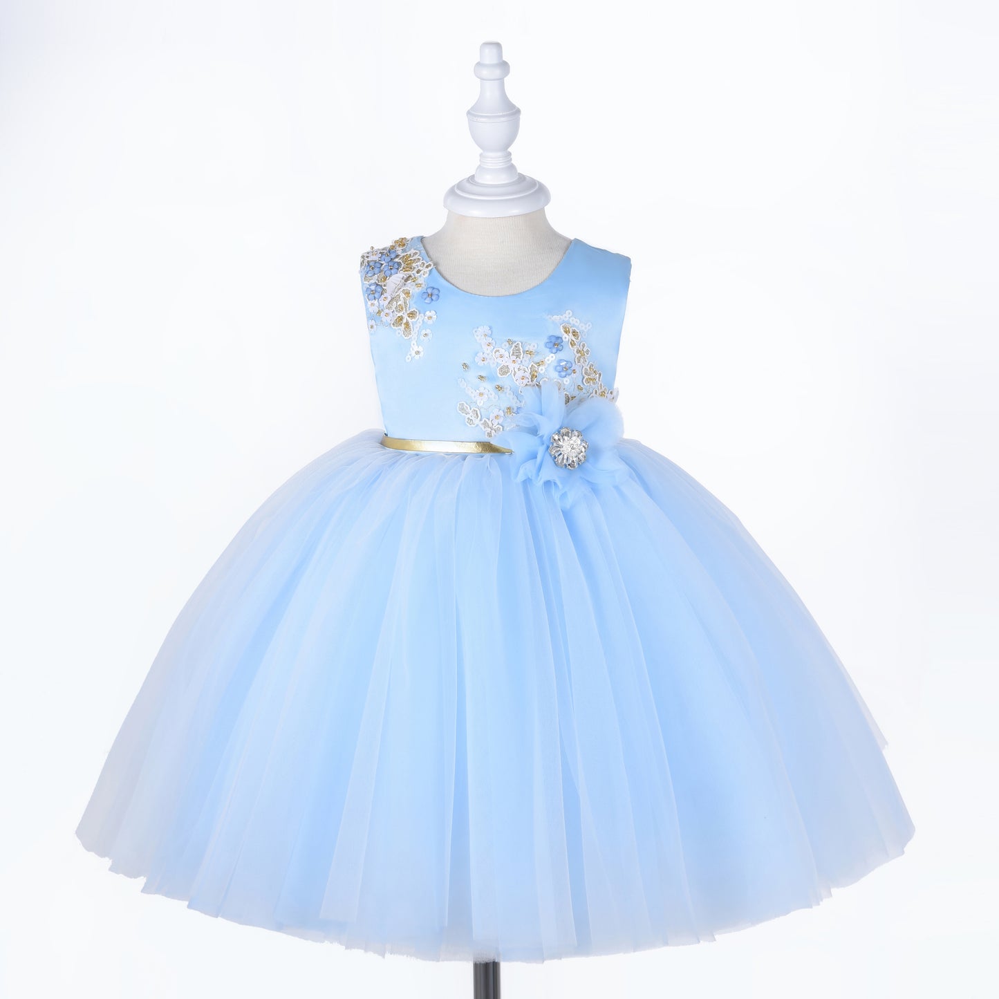 DS051801 Yoliyolei 2-5 Years Kids Clothing Wholesale Formal Toddler Girl Birthday Dress Sequin Tulle Flower Girl Dresses With Gift Box