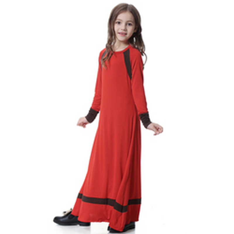 Wholesale Kids Muslim Arabian Long Sleeve Long Dresses Wedding Party Dresses Girls Muslim Dresses