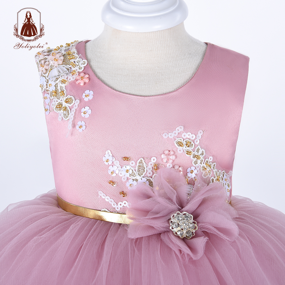 2020 Summer Flower Girls Tutu Dress for Birthday 2 to 5 Years Children Perform Show Wedding Festival Girls Party Dresses