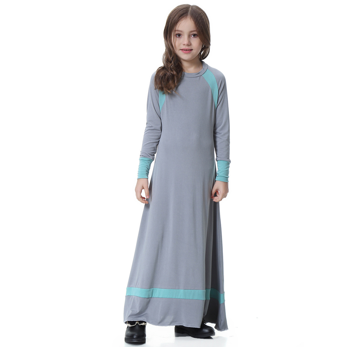 Wholesale Kids Muslim Arabian Long Sleeve Long Dresses Wedding Party Dresses Girls Muslim Dresses