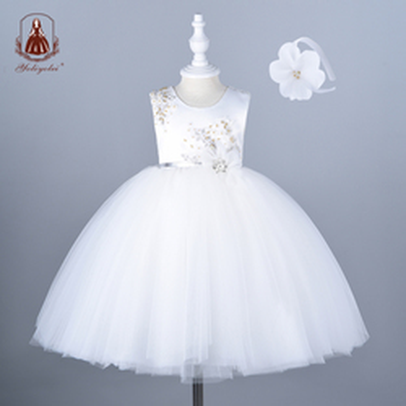 2020 Summer Flower Girls Tutu Dress for Birthday 2 to 5 Years Children Perform Show Wedding Festival Girls Party Dresses