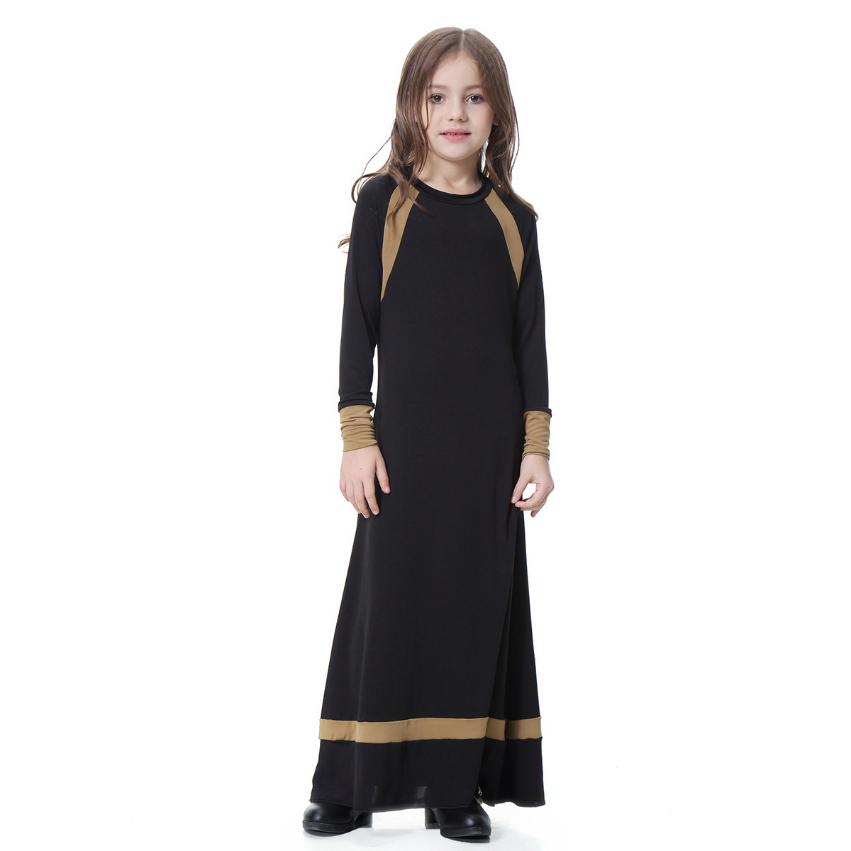 Wholesale Kids Muslim Arabian Long Sleeve Long Dresses Wedding Party Dresses Girls Muslim Dresses