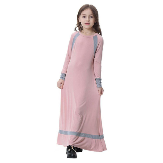 Wholesale Kids Muslim Arabian Long Sleeve Long Dresses Wedding Party Dresses Girls Muslim Dresses