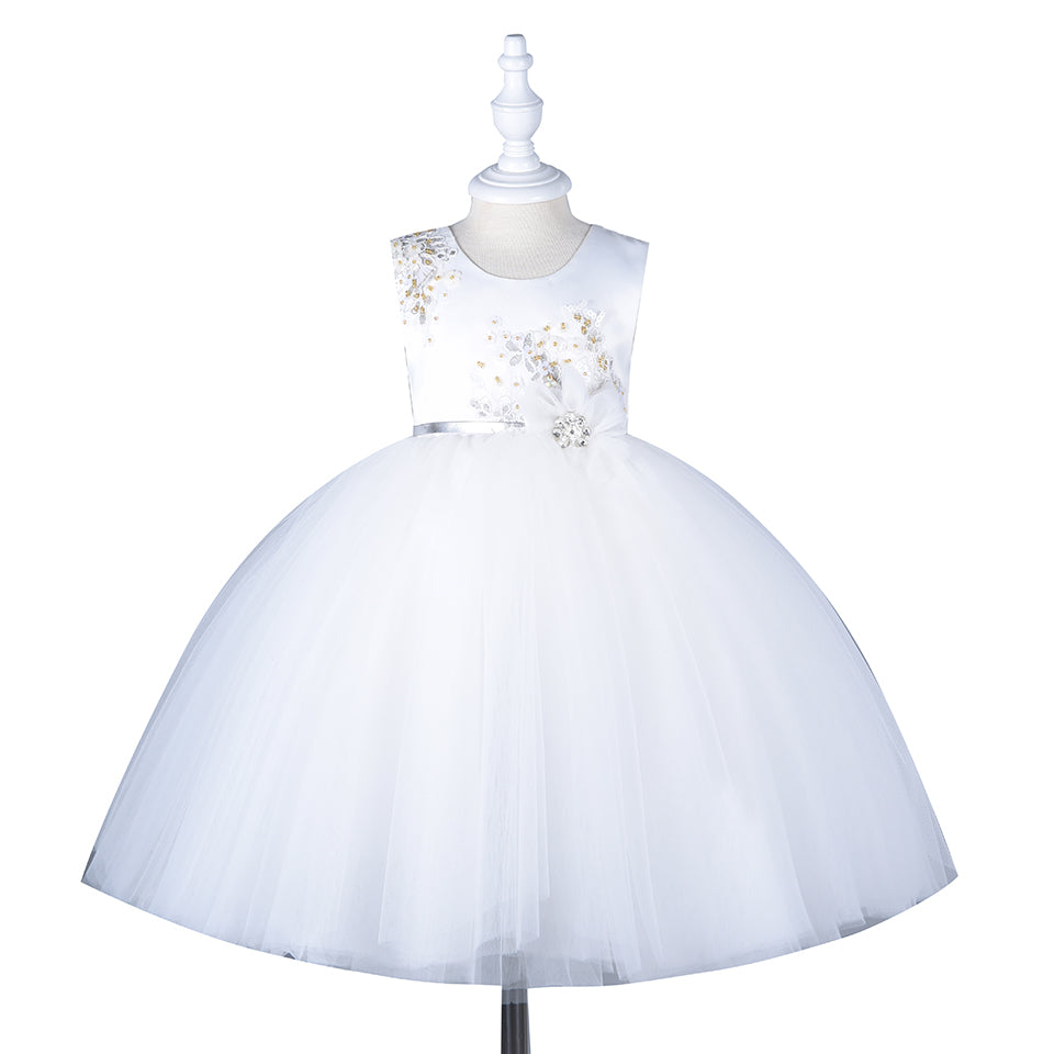 DS051801 Yoliyolei 2-5 Years Kids Clothing Wholesale Formal Toddler Girl Birthday Dress Sequin Tulle Flower Girl Dresses With Gift Box