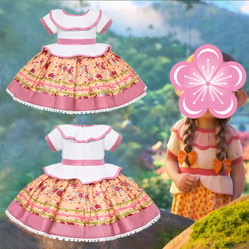 B19-1660 European And American Popular Magic Full House Movie Mirabel Flower Skirt Girls Holiday Party Cosplay Encanto Princess Dress