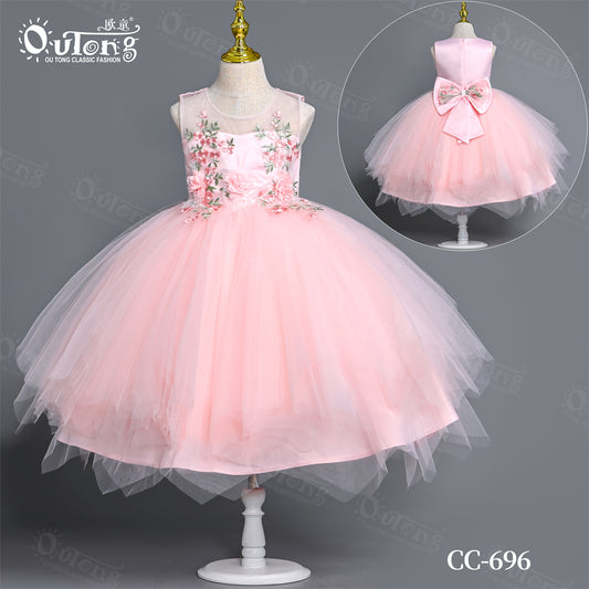 CC-696 Outong Yoliyolei Gorgeous Girl Embroidered Dress for Kids Party Wedding Flower