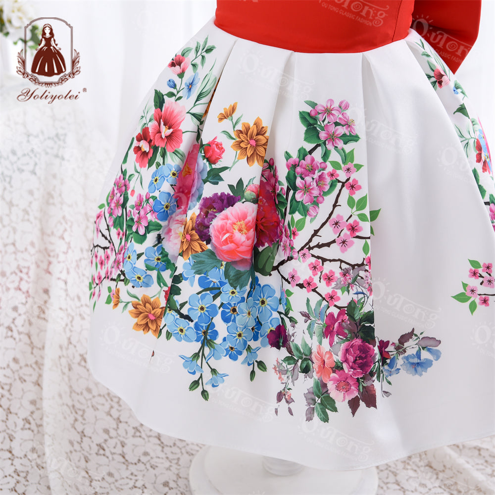 SA01 Yoliyolei Toddler Girl Dress Top-ranking Suppliers Outong Vestidos De Ninas Party Girls Printed Flower Dresses For Kids