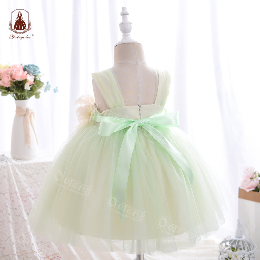 Wb001 New Summer Fashion Sweet Girls Sleeveless Tulle Sling Princess Dress Flower Design Elegant Party Girl Dress