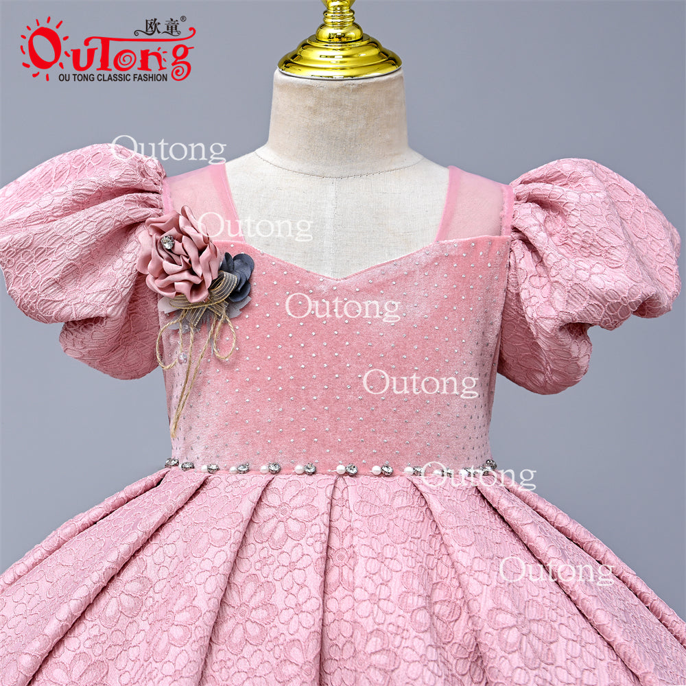 WA0494 Yoliyolei Vintage Elegant Party Dresses For Weddings Girls Princess Ceremony Long Kids Evening Party Flower Girl Dress