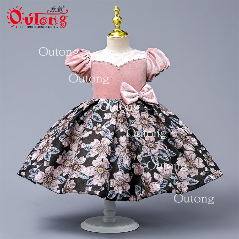 WA0495 Yoliyolei Vintage Elegant Party Dresses For Weddings Girls Princess Ceremony Long Kids Evening Party Flower Girl Dress