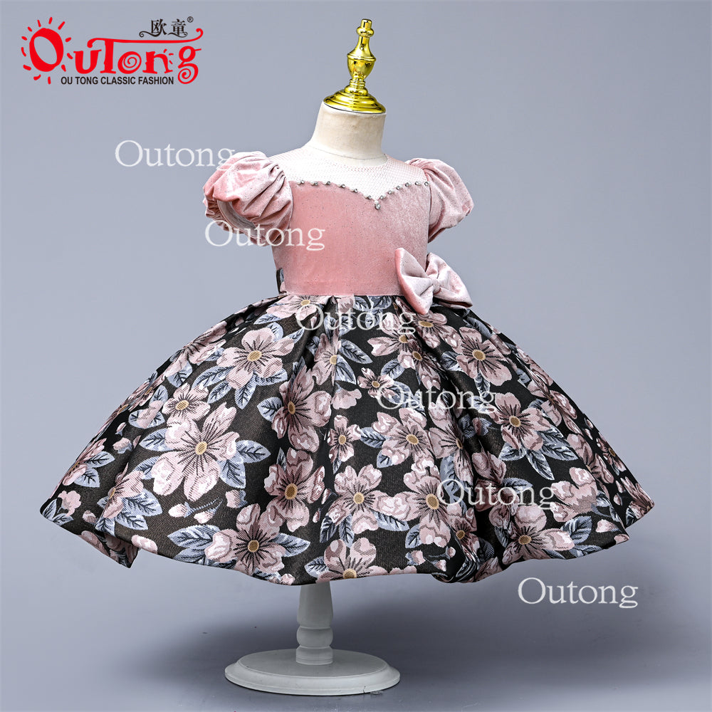 WA0495 Yoliyolei Vintage Elegant Party Dresses For Weddings Girls Princess Ceremony Long Kids Evening Party Flower Girl Dress