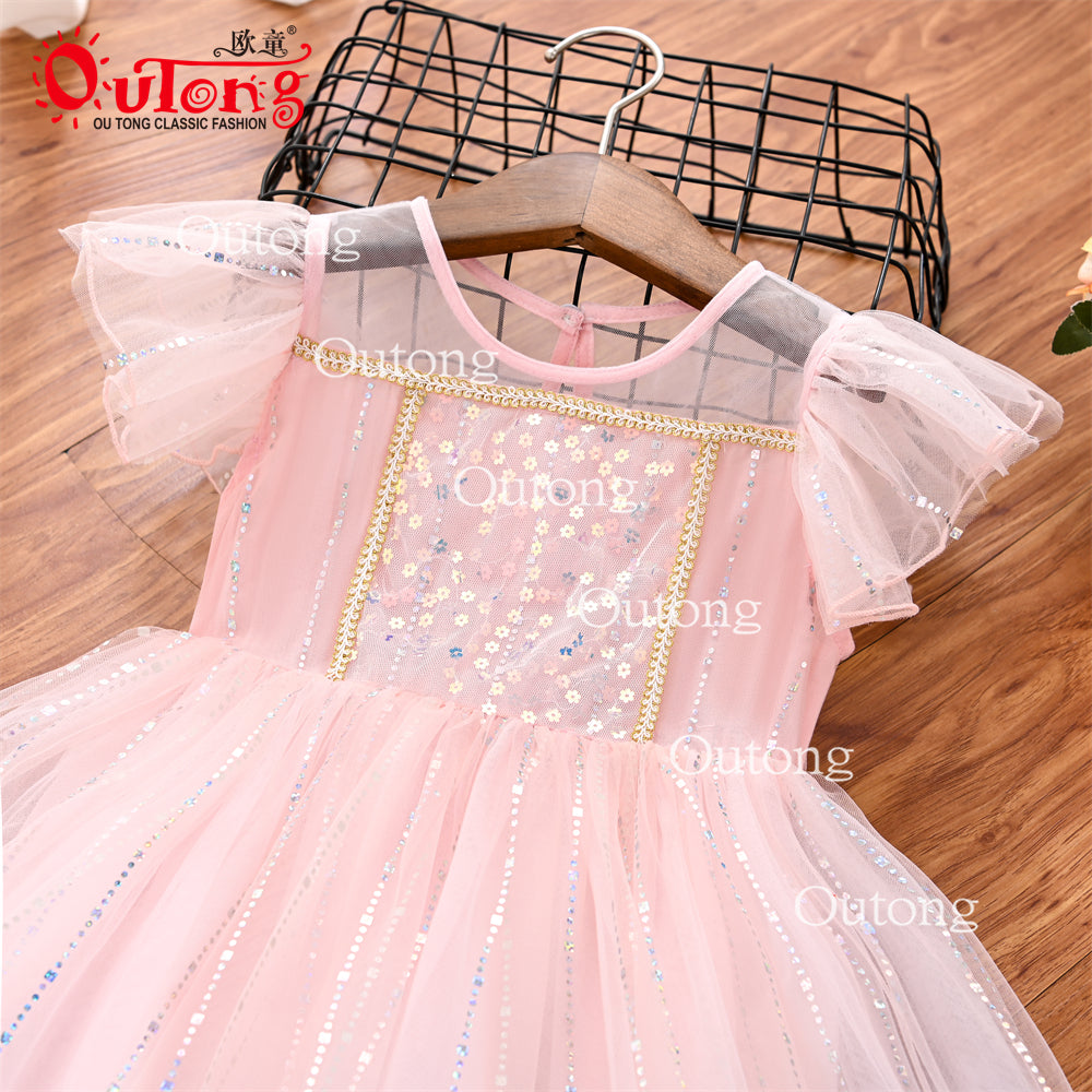 XX001 Summer Lovely Baby Kids Flower Printed Dress for Casual Sleeveless Birthday Party Dress