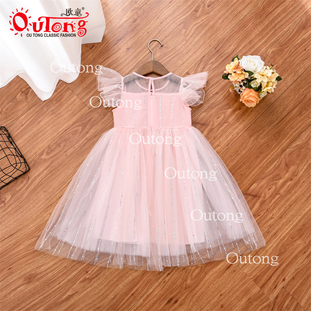 XX001 Summer Lovely Baby Kids Flower Printed Dress for Casual Sleeveless Birthday Party Dress