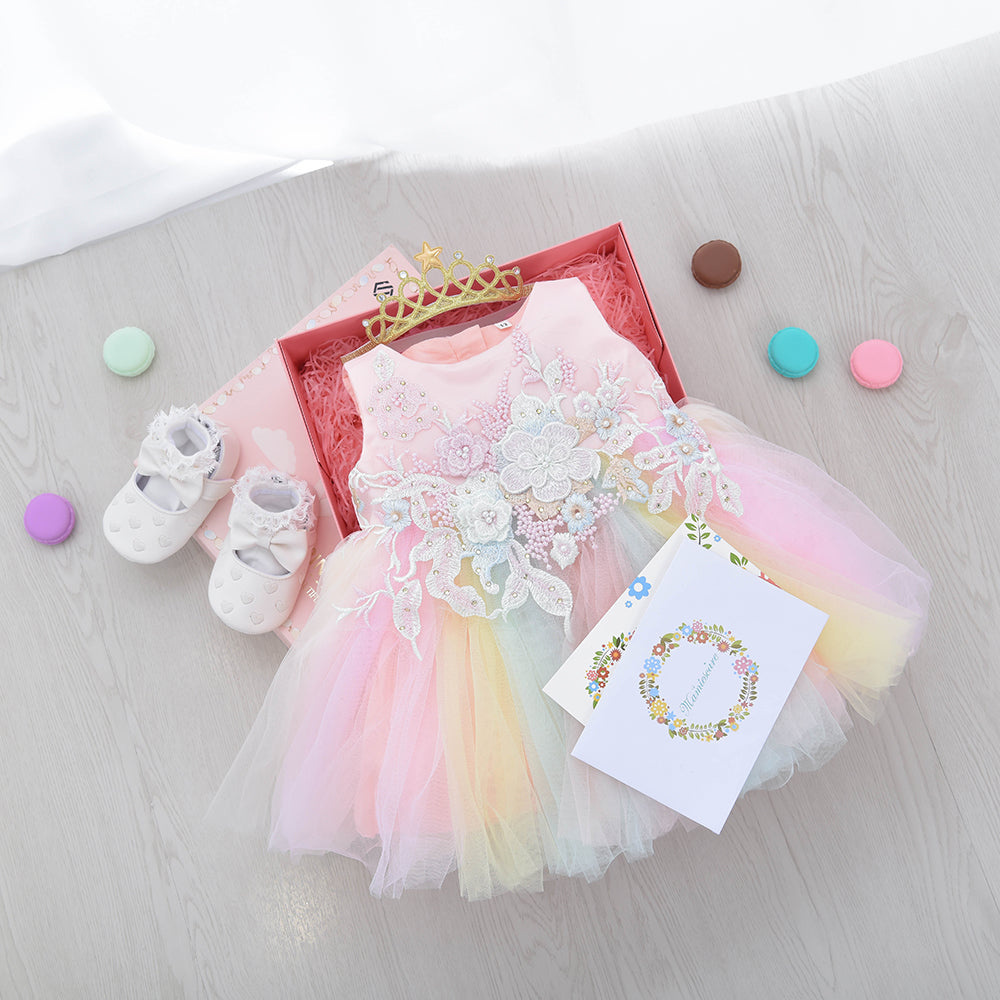 G007 Latest Design Kids Child Dress Gift Box Puffy Cake Layered Cute Clothes Sets Sweet Baby Girls' Birthday Party Tutu Dresses