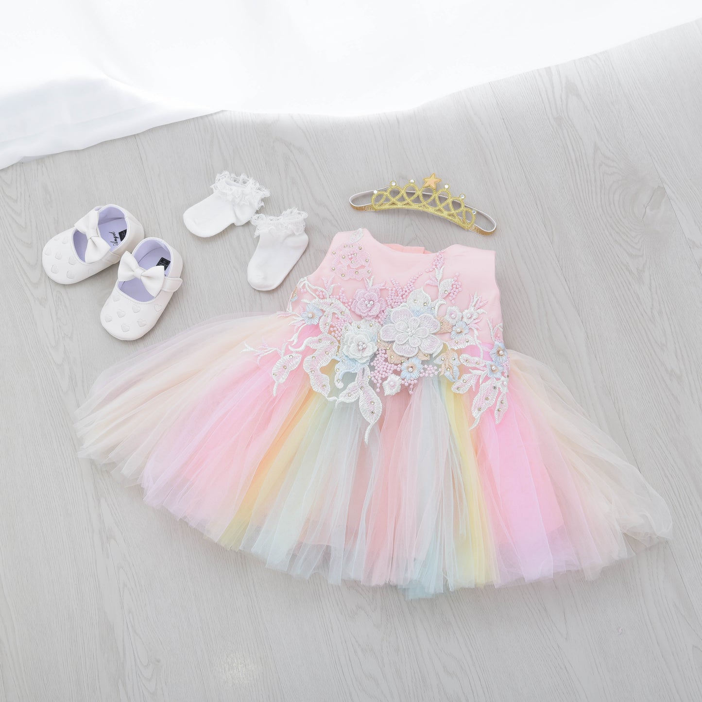 G007 Latest Design Kids Child Dress Gift Box Puffy Cake Layered Cute Clothes Sets Sweet Baby Girls' Birthday Party Tutu Dresses