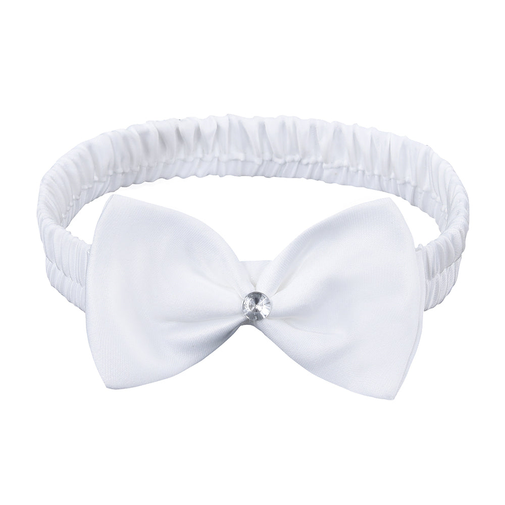 B4-445 Kids Clothing Party Wear Girls Party Dress Baptism Headband Pure White Children 6 Month Baby Girl Dresses For 0 1 2 Years Babies