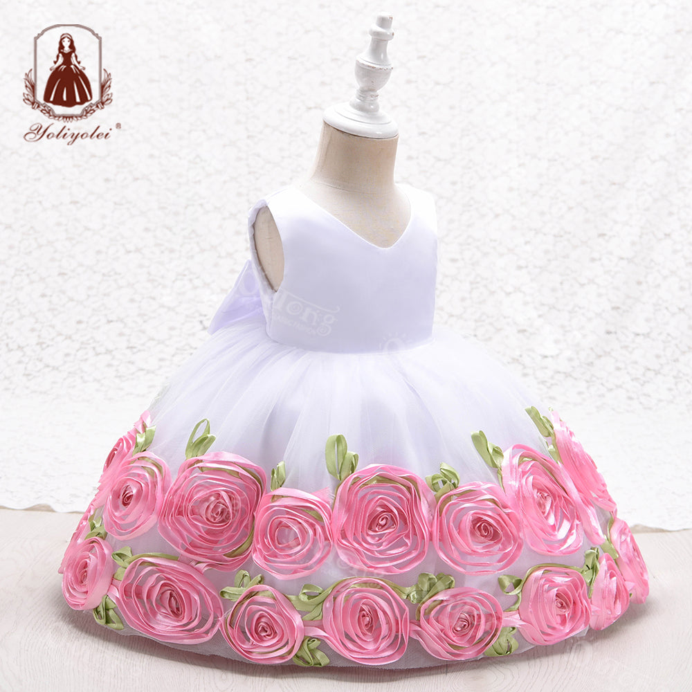 EA008 Outong Yoliyolei Flower Dress for Wedding Party Cute Princess Pageant Birthday Dress