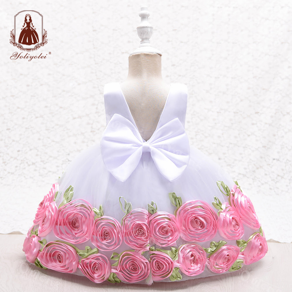 EA008 Outong Yoliyolei Flower Dress for Wedding Party Cute Princess Pageant Birthday Dress