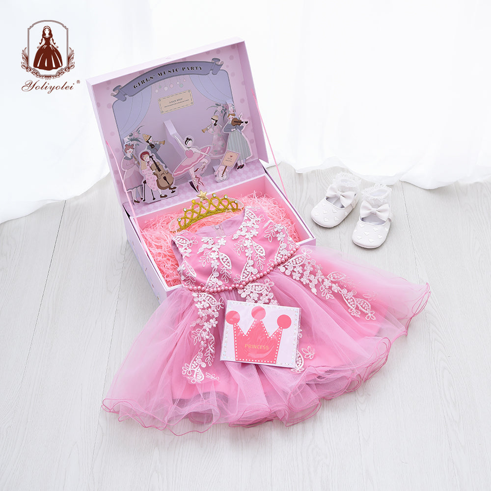 ZH38 ODM Custom Tutu Design Children Clothing Set Cute Layered Cake Birthday Baby Girls Kids Party Dresses With Applique