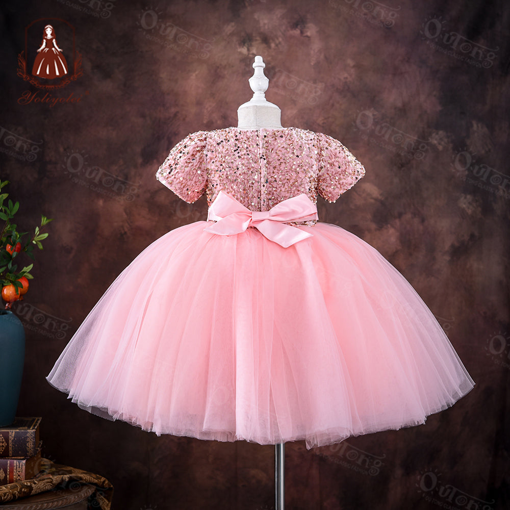 Ds0816 5-9 Years Kids Boutique Clothing Birthday Dress Girl Autumn Princess Girls Party Dresses