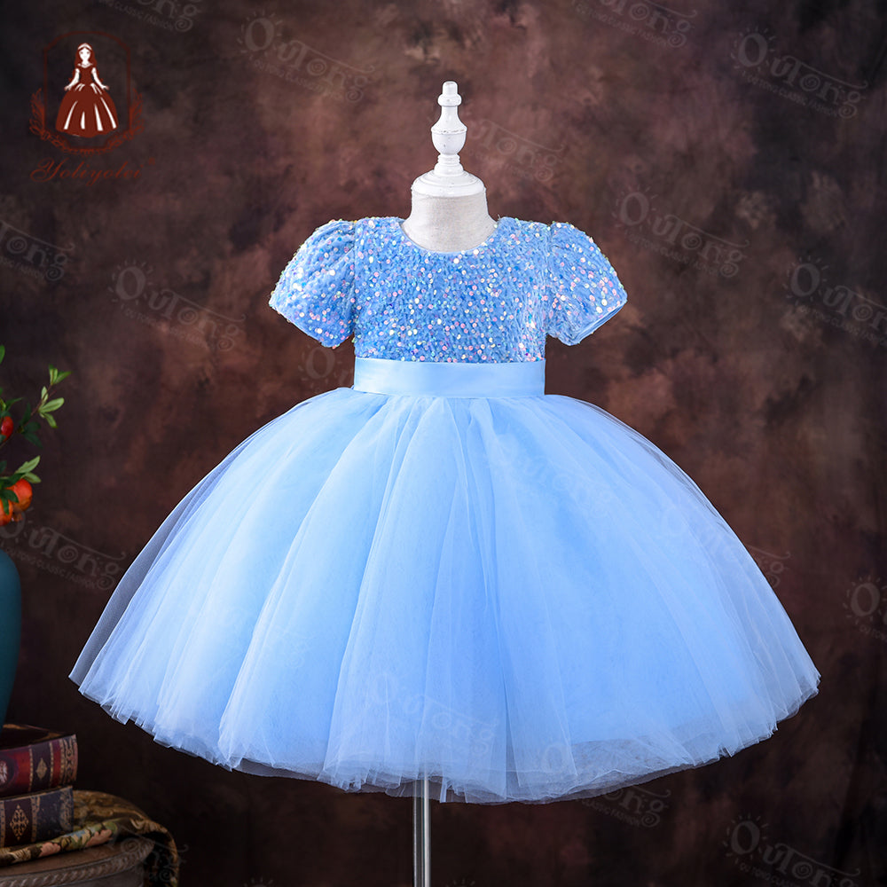 Ds0816 5-9 Years Kids Boutique Clothing Birthday Dress Girl Autumn Princess Girls Party Dresses