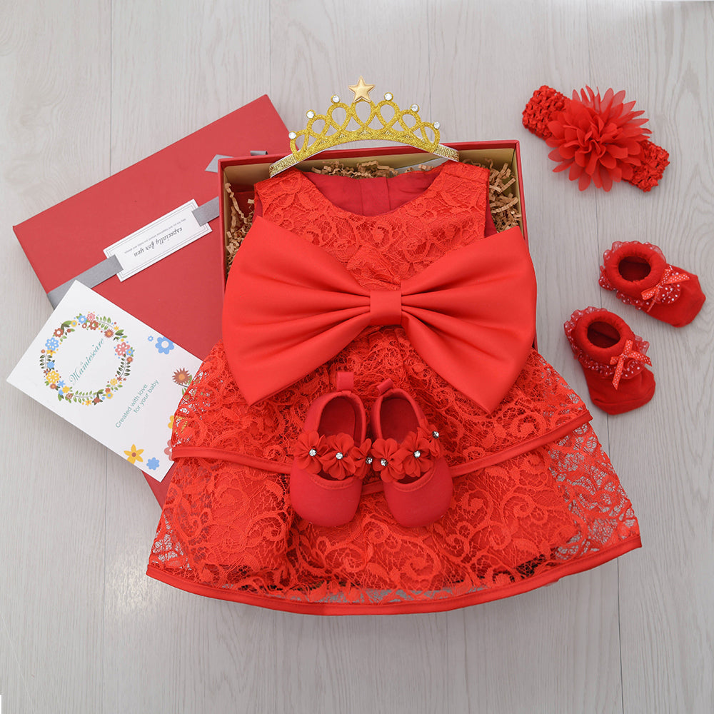 G006 Hot Sale Baby Kids Child Fluffy Cake Layered Birthday Clothing Sets Lace Baby Girls' Birthday Party Gift Box Tutu Dresses