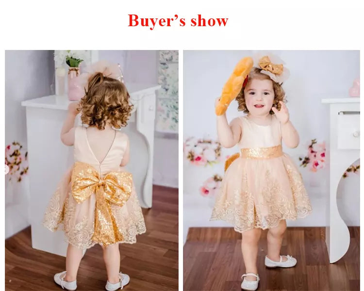 DK169 Yoliyolei Sleeveless Lace Infant Girls Baby Toddler Skirts O-Neck Tulle Sequined Dresses Birthday Party Girls Dresses