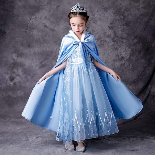 S002 Cosplay Party Dress Up Princess Halloween Fairy Princess Kids Fancy Dress 2 Elsa Anna Fashion Girl Costume Frozen Dress