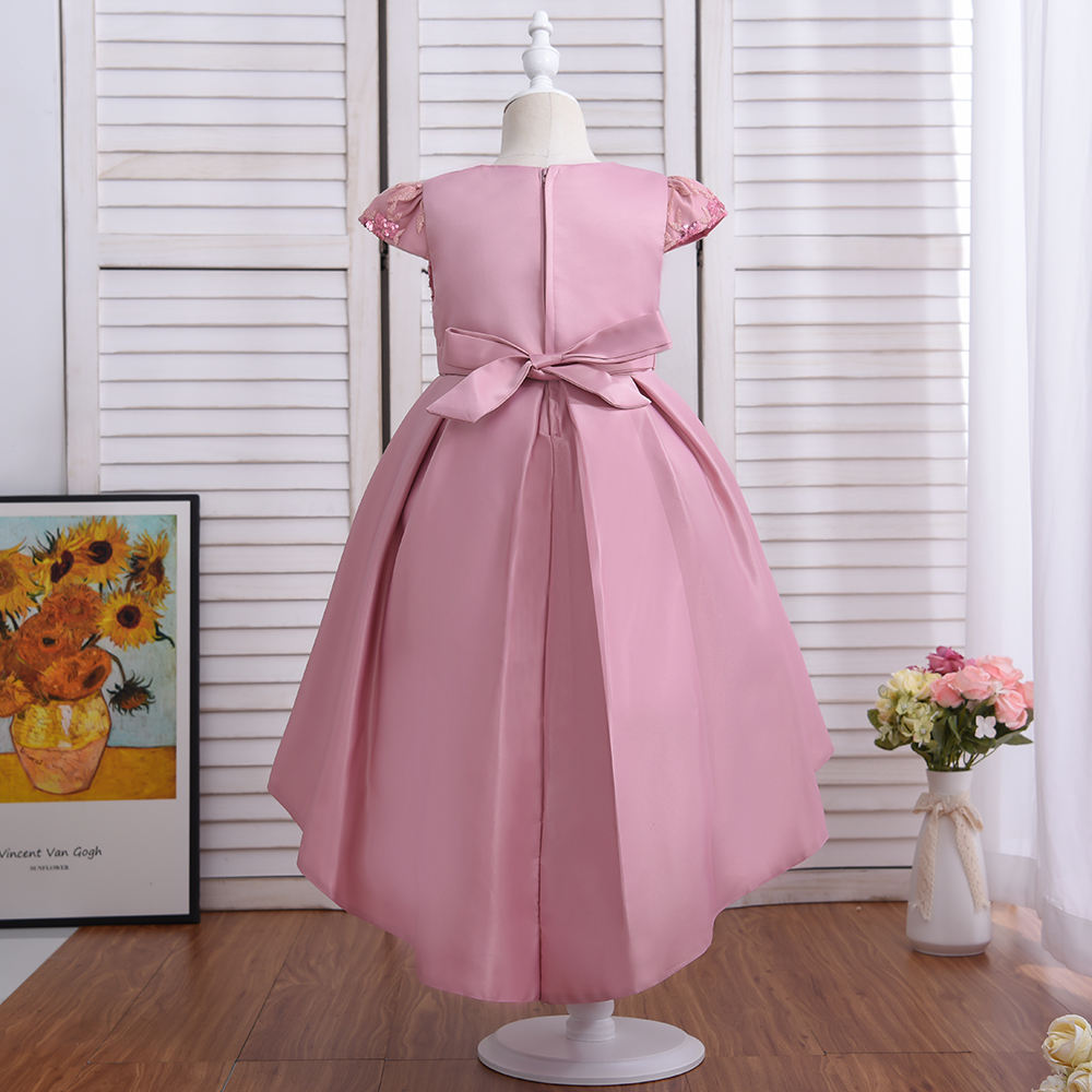 FL003 High Quality Summer Frock Kids Party Wear Flower Girl Western Party Formal Trailing Birthday Dress