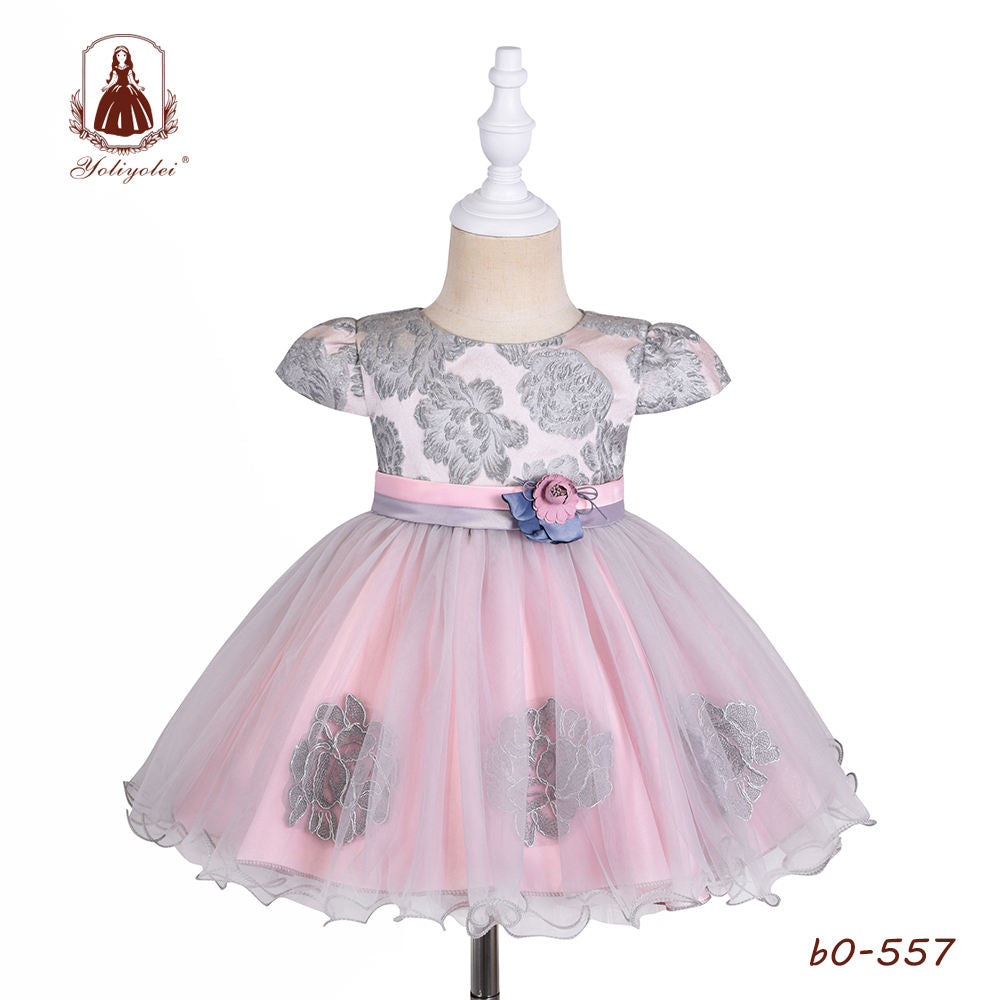 BO-557 Yoliyolei flower baby party birthday casual princess girl dress