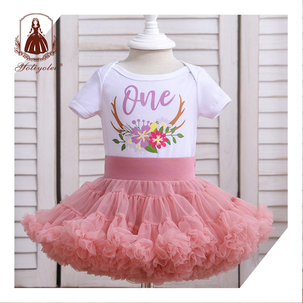 DK154 Boutique Fashion Dance Pettiskirt Christmas Cute Short Mini Infant Ruffles Girl Tutu Skirt For 1-6 Years