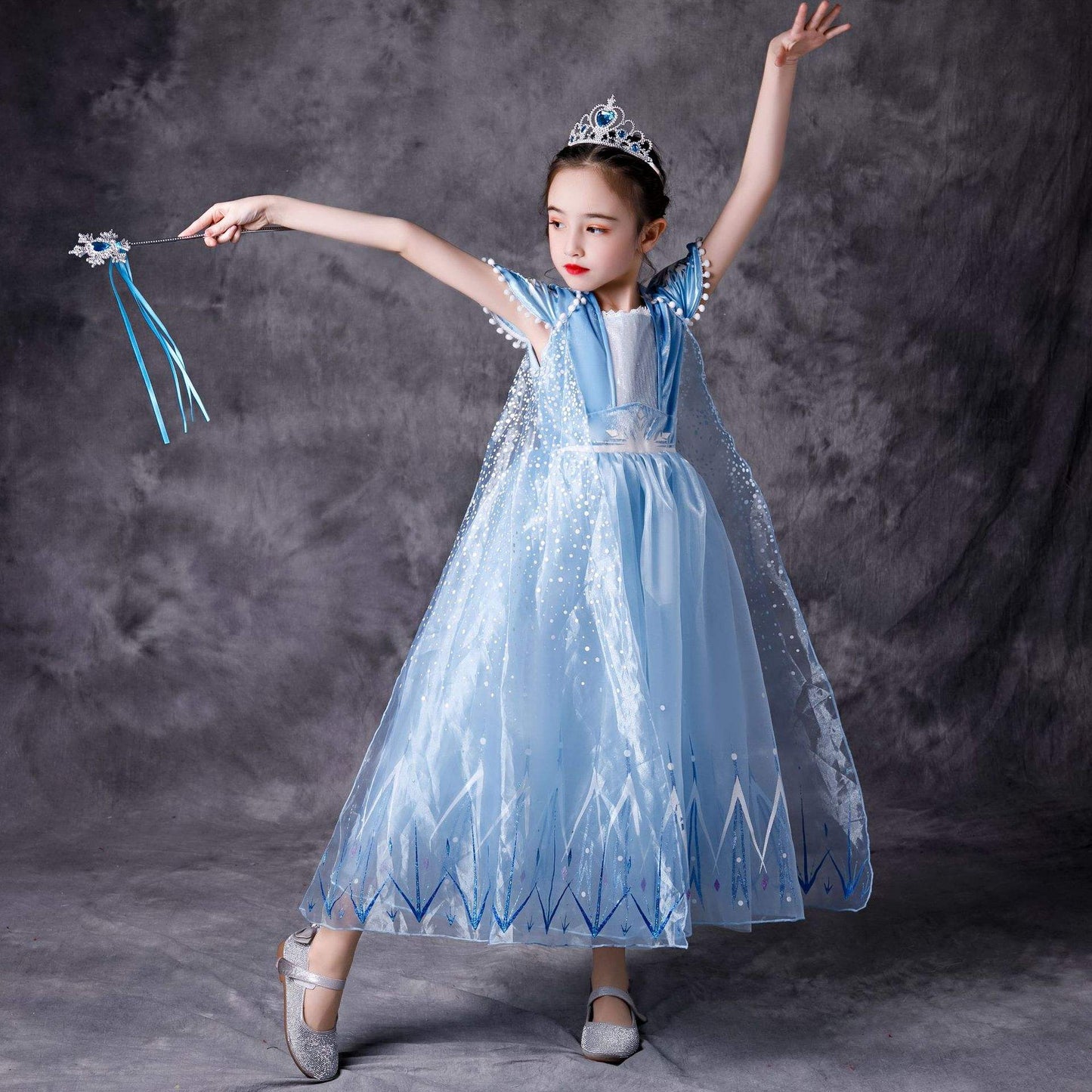 S002 Cosplay Party Dress Up Princess Halloween Fairy Princess Kids Fancy Dress 2 Elsa Anna Fashion Girl Costume Frozen Dress