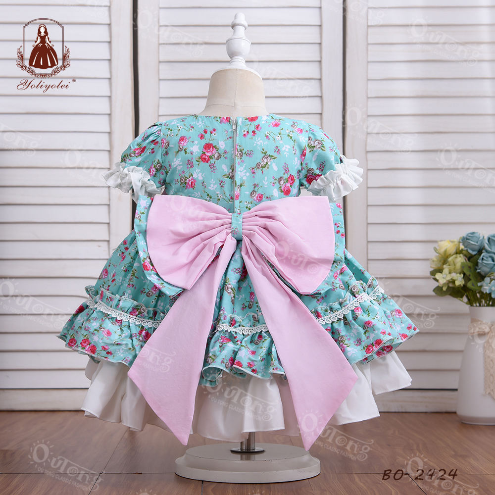 CF2093 new design party spanish style dress fashion wholesale cheap spanish dress custom design for baby girls