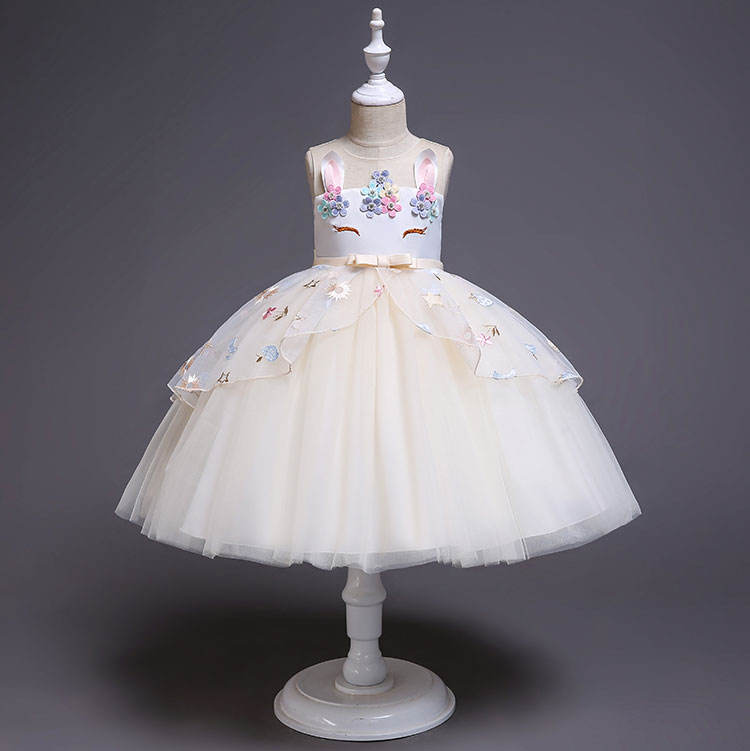 A605 Cheap Wholesale Sleeveless Ball Gown 5 Years Old Unicorn Dresses Children Kids Unicorn Birthday Dress For Girls Birthday Party