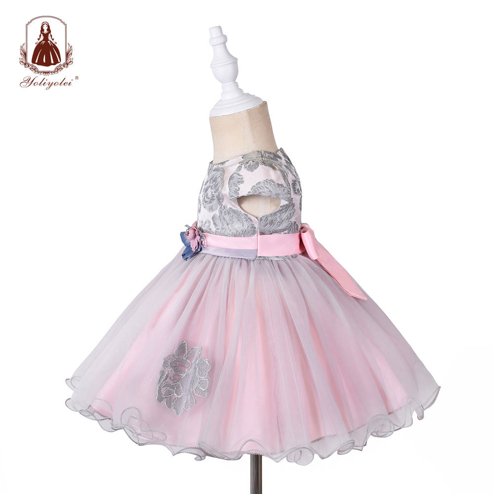 BO-557 Yoliyolei flower baby party birthday casual princess girl dress