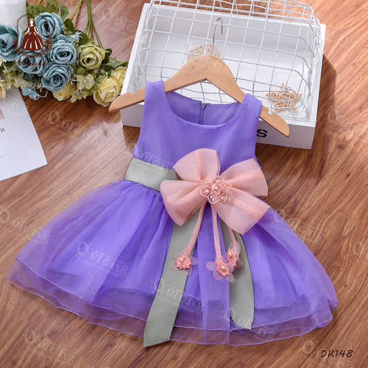 DK148 Outong Wholesale Toddler Girl First Birthday Baby Dress Big Bowknot Cute Infant Casual Baby Girls' Dress