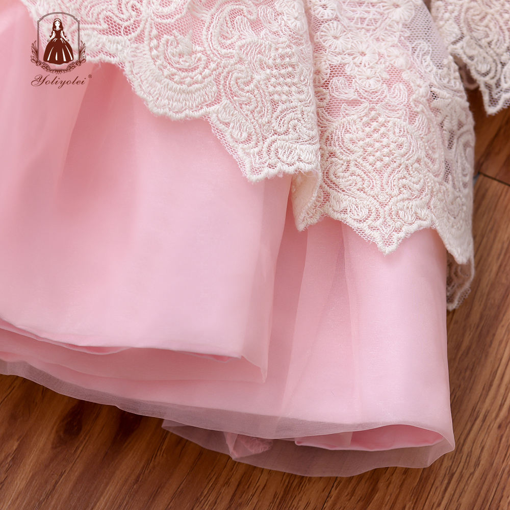 DK106 Children Birthday Wear Pink Half Sleeve Cotton Baby Infant Princess Kids Outfits Lace Girl Spanish Dress With Bloomer