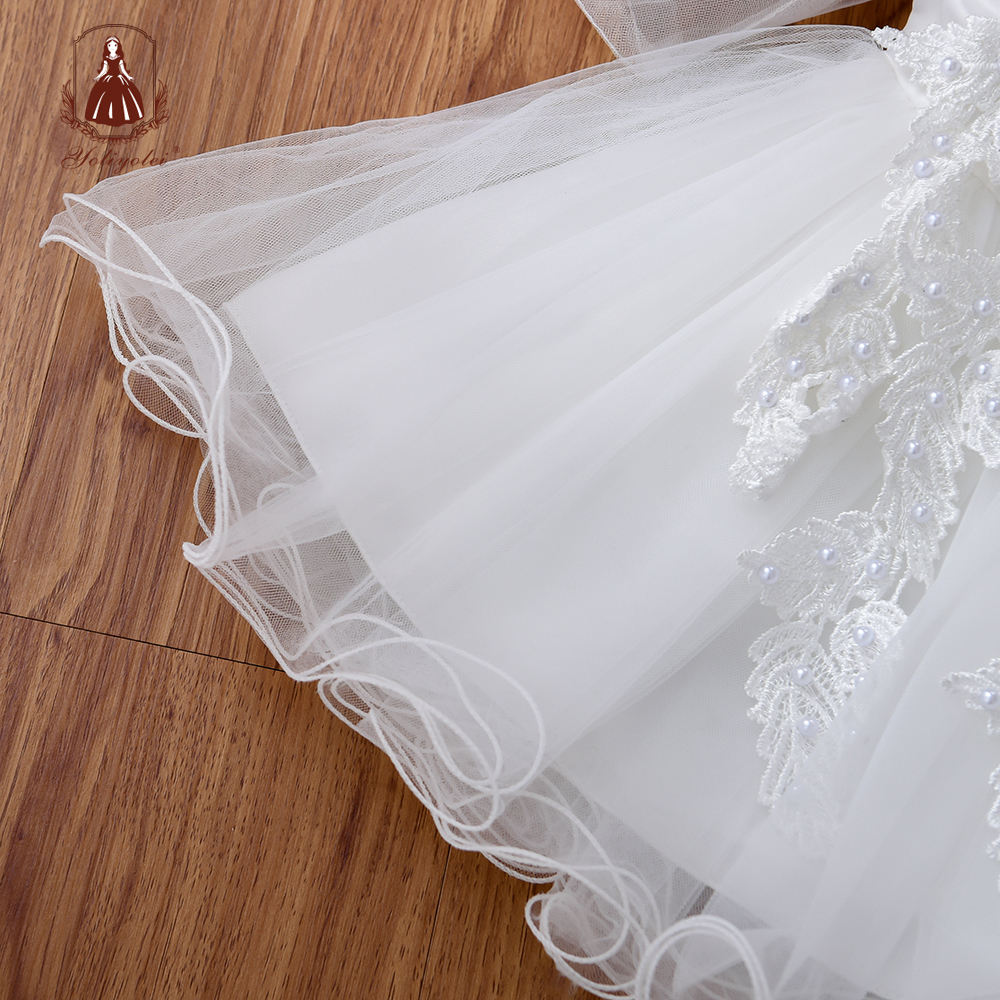 ZH40 New Design ODM Custom Vestidos Nia Infant Toddler White Wedding Baby Baptism Dress Kid Girls Dresses